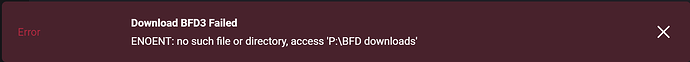 BFD 3-5 download failed error