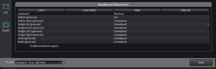 Keyboard Shortcuts -Pref